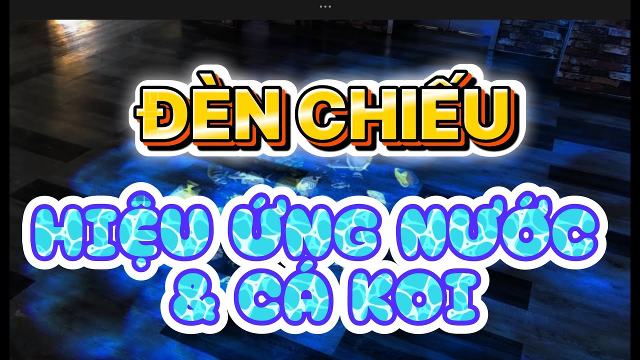 Đèn chiếu hiệu ứng nước kết hợp cái Koi, đèn chiếu logo thương hiệu, chiếu ngoài trời.