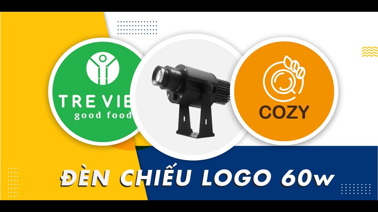 Đèn chiếu logo công suất 60w chống nước IP67, có kèm điều khiển từ xa.