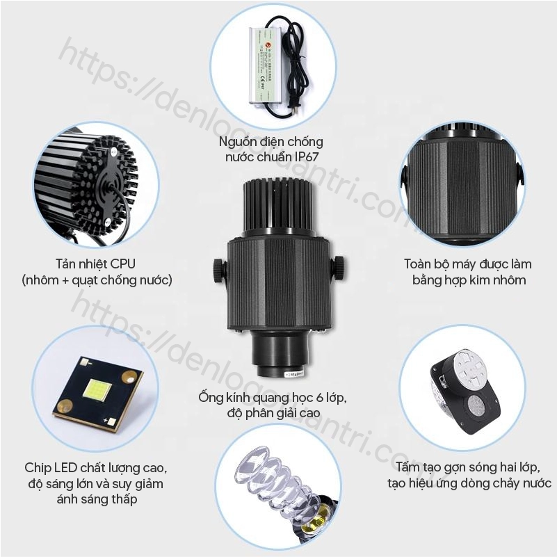 Đèn chiếu logo 80w chống nước Chi tiết đèn chiếu chống nước