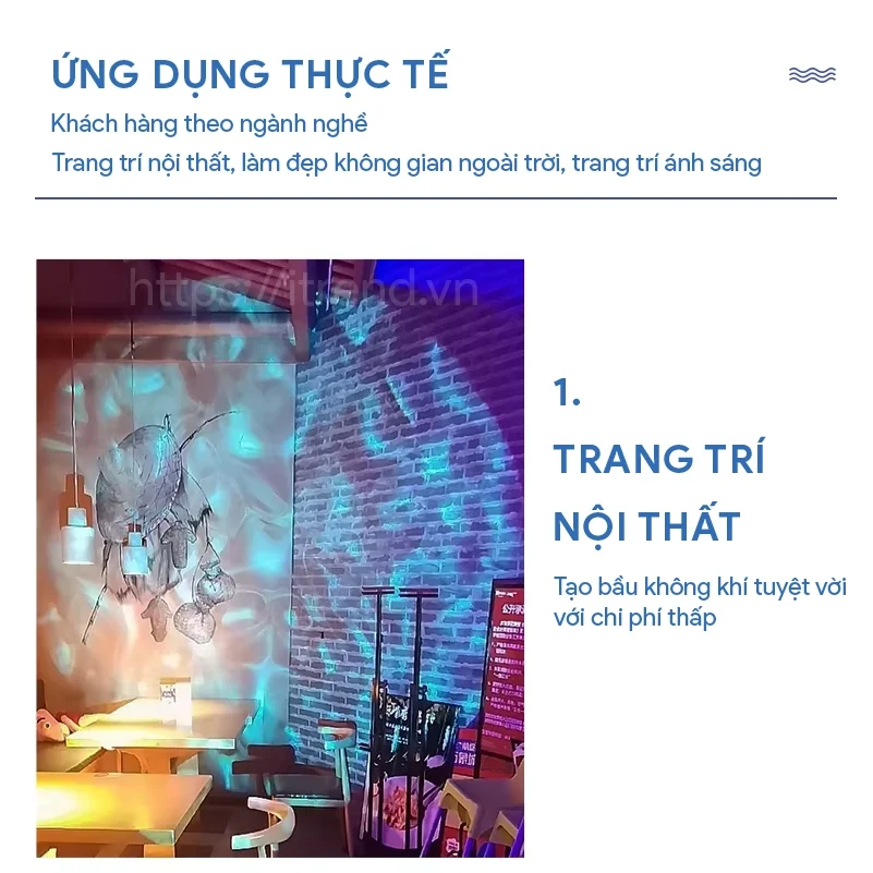 Decor bằng đèn chiếu hiệu ứng nước