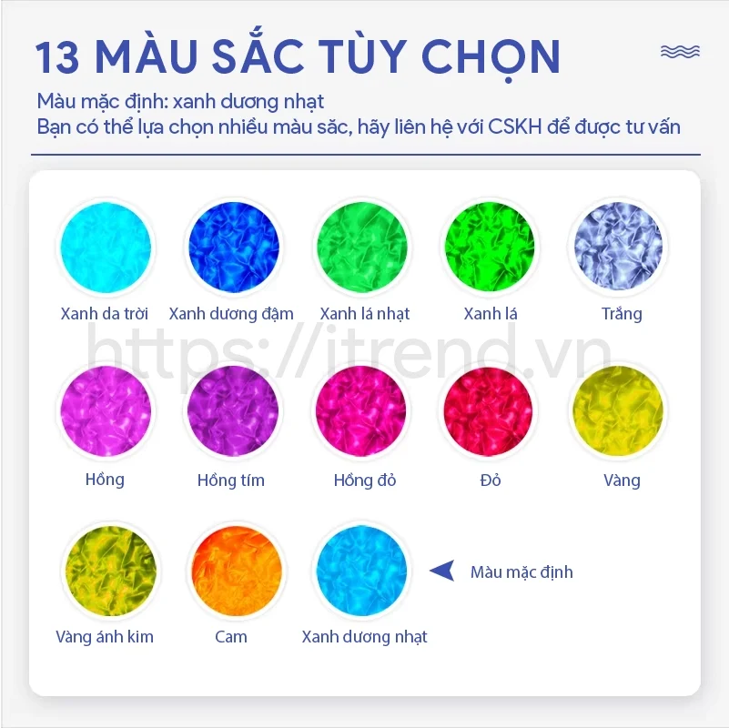 Màu sắc của đèn chiếu hiệu ứng nước.