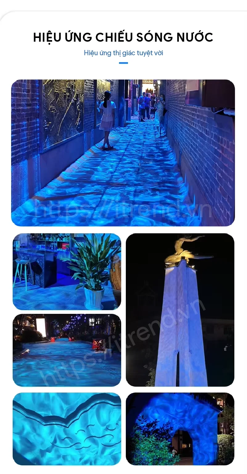 Đèn chiếu hiệu ứng sóng nước động Trang trí bằng đèn chiếu hiệu ứng nước