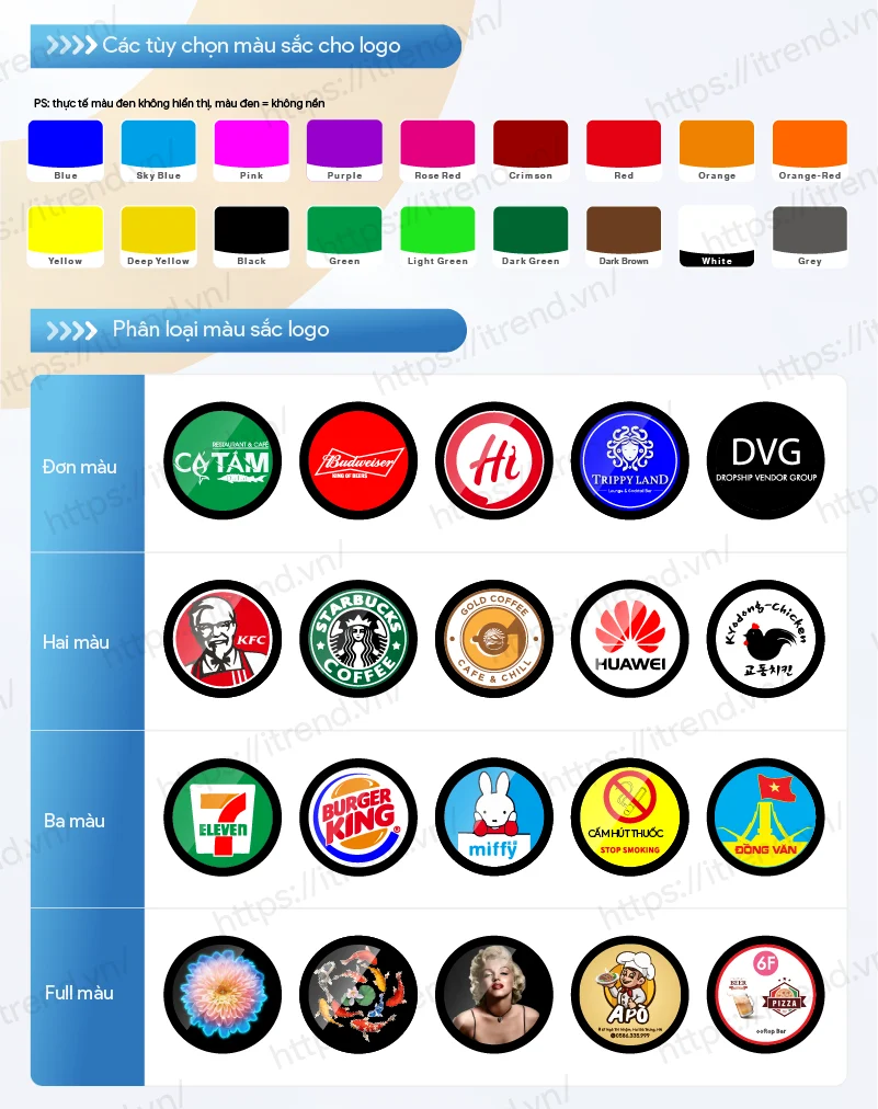 Đèn chiếu logo âm trần 35W bảng màu và màu sắc logo