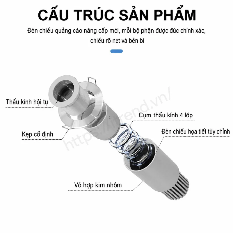 Đèn chiếu logo âm trần 35W cau tao cua den chieu logo am tran 1
