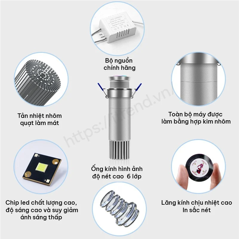Đèn chiếu logo âm trần 35W chi tiet cua den chieu logo am tran 1
