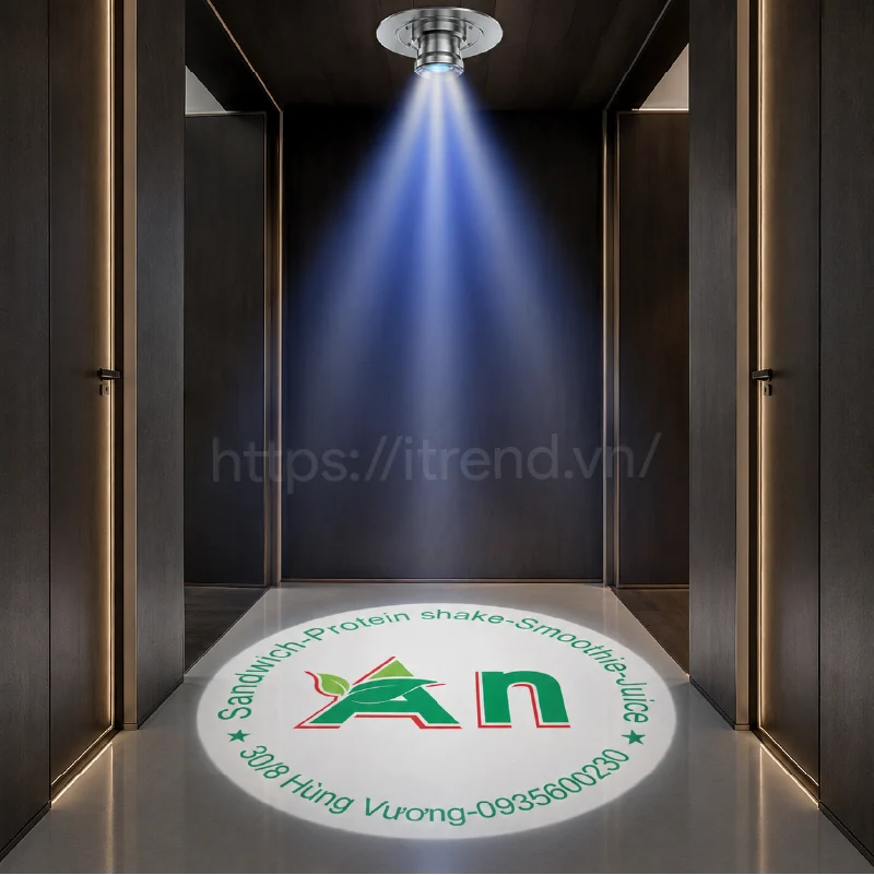 Đèn chiếu logo âm trần 35W hinh anh chieu thuc te den am logo 35w 1