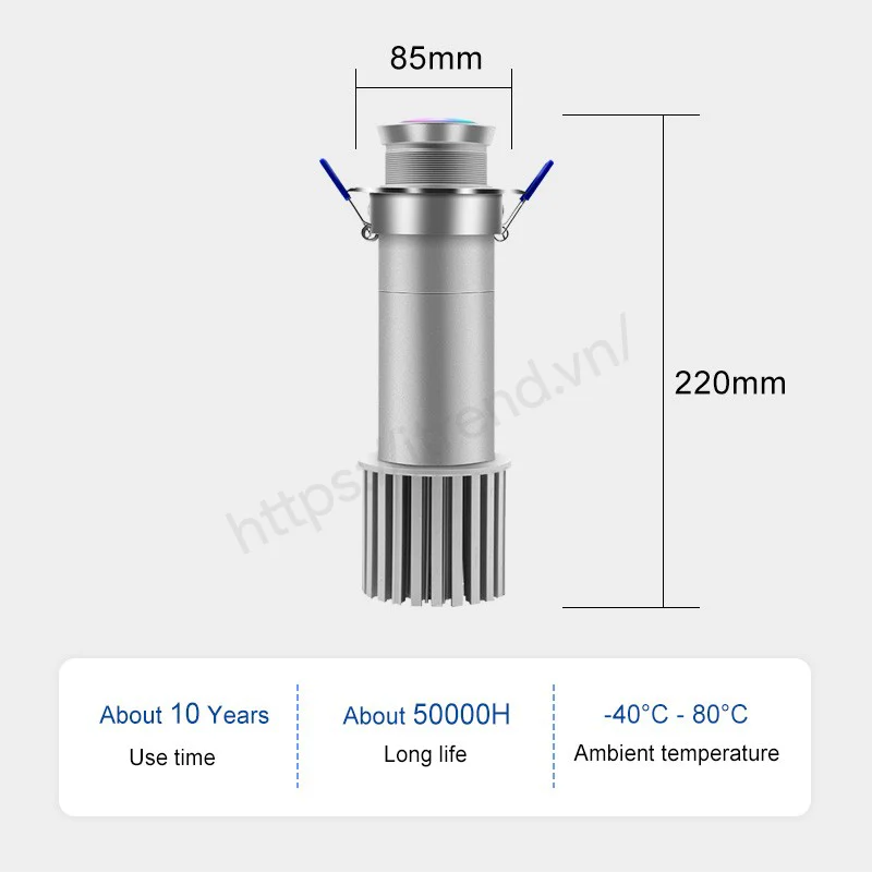 Đèn chiếu logo âm trần 25W Kích thước đèn chiếu logo âm trần 25W